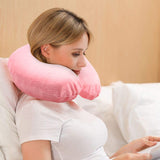 coussin pour le cou rose 